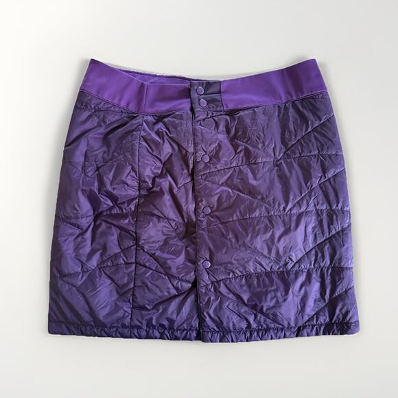 LL Bean A-Line Mini Snow Skirt 14 Regular Plus Purple Quilted Insulated Puffer - Picture 1 of 8